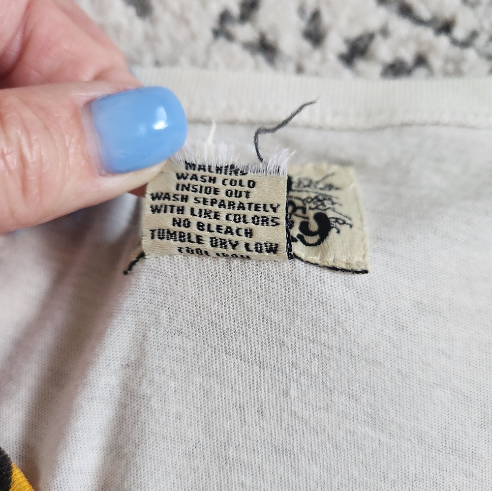 Rare Vintage Lucky Brand T Shirt Japanese Cat 90s Y2K Asian Maneki-Neko Animae S - Picture 9 of 14